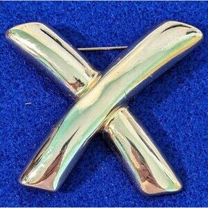 Hug Gold Tone Brooch